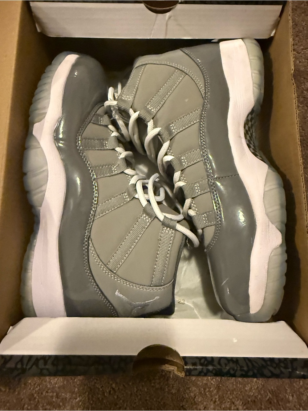 Jordan Kids Grey and White Retro Sneakers